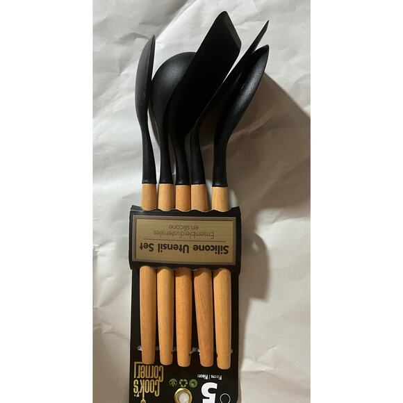 Kitchen Utensils Silicone Cooking Utensils, Nonstick With Natural Acacia Wood - Picture 12 of 13